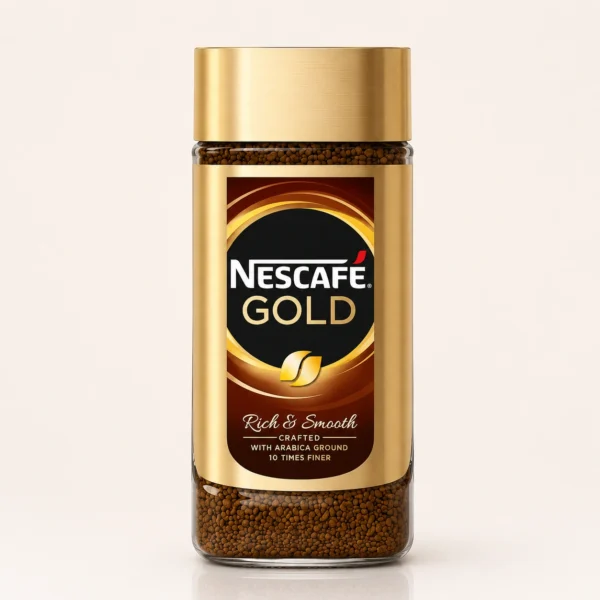 شیشه ۱۰۰ گرمی قهوه فوری گرانولی نسکافه گلد (Nescafe Gold) با طعم غنی و لطیف در فروشگاه بارولو
