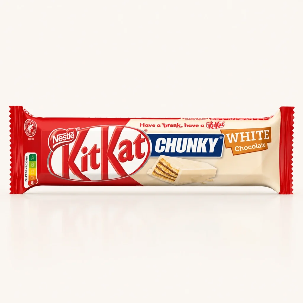 بسته‌بندی شکلات کیت کت چانکی با روکش شکلات سفید (KitKat Chunky White) در فروشگاه بارولو