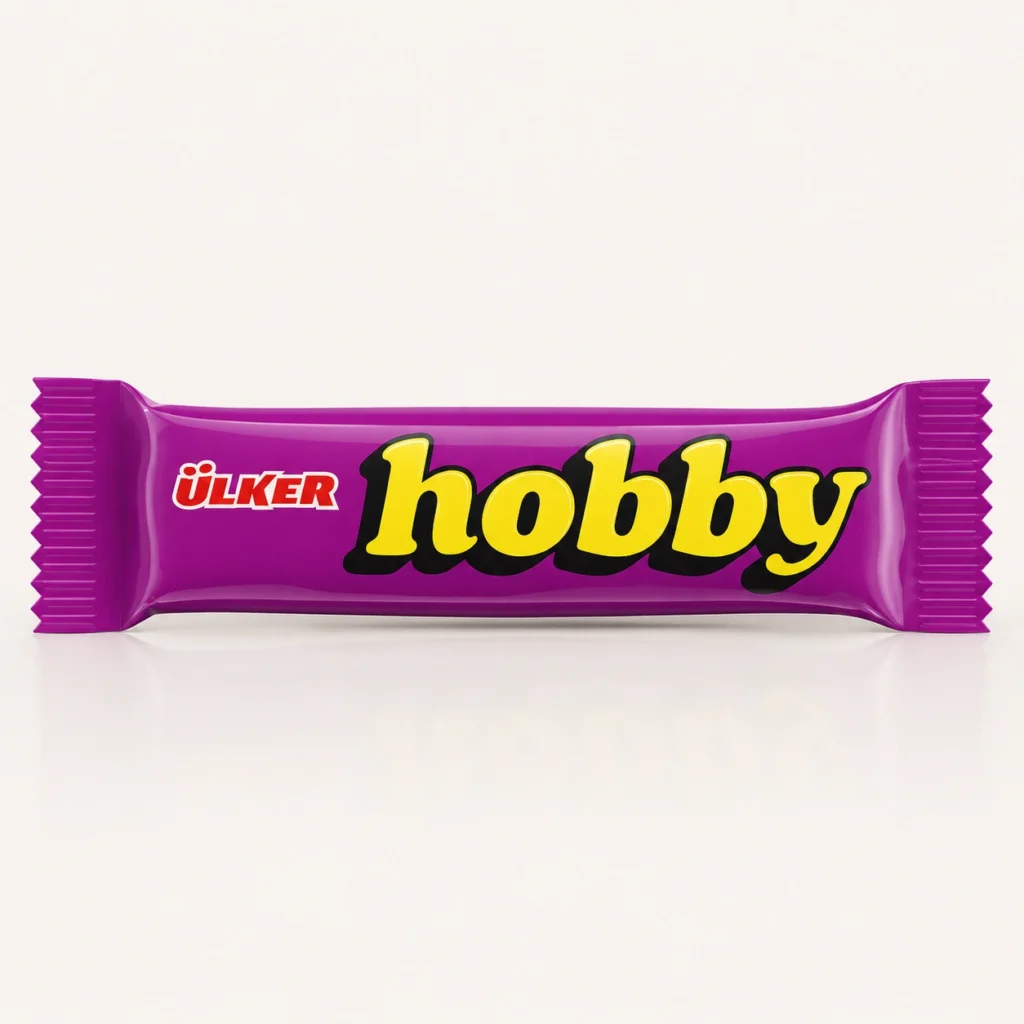 بسته‌بندی بنفش رنگ شکلات فندقی هوبی اولکر (Ülker Hobby) اورجینال در فروشگاه بارولو