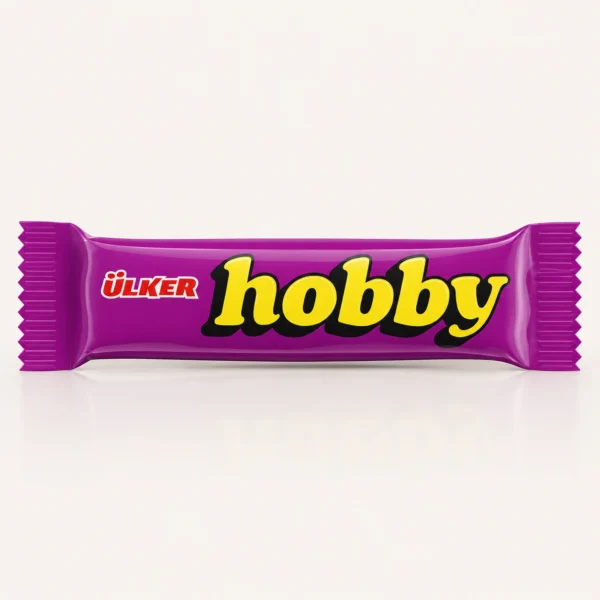 بسته‌بندی بنفش رنگ شکلات فندقی هوبی اولکر (Ülker Hobby) اورجینال در فروشگاه بارولو