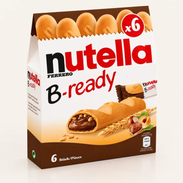 جعبه ۶ عددی بیسکویت ویفری نوتلا بی ردی اورجینال فررو (Nutella B-ready) در فروشگاه اینترنتی بارولو
