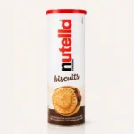 بسته‌بندی استوانه‌ای و لیوانی بیسکویت نوتلا فررو (Nutella Biscuits) با مغزی کرم فندق در فروشگاه بارولو