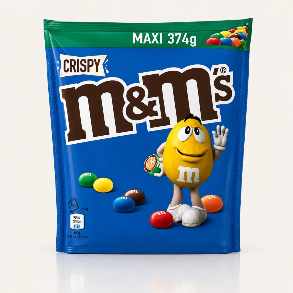 پاکت بزرگ آبی رنگ دراژه شکلات کریسپی ام اند امز سایز مکسی (M&M's Crispy 374g) در فروشگاه بارولو